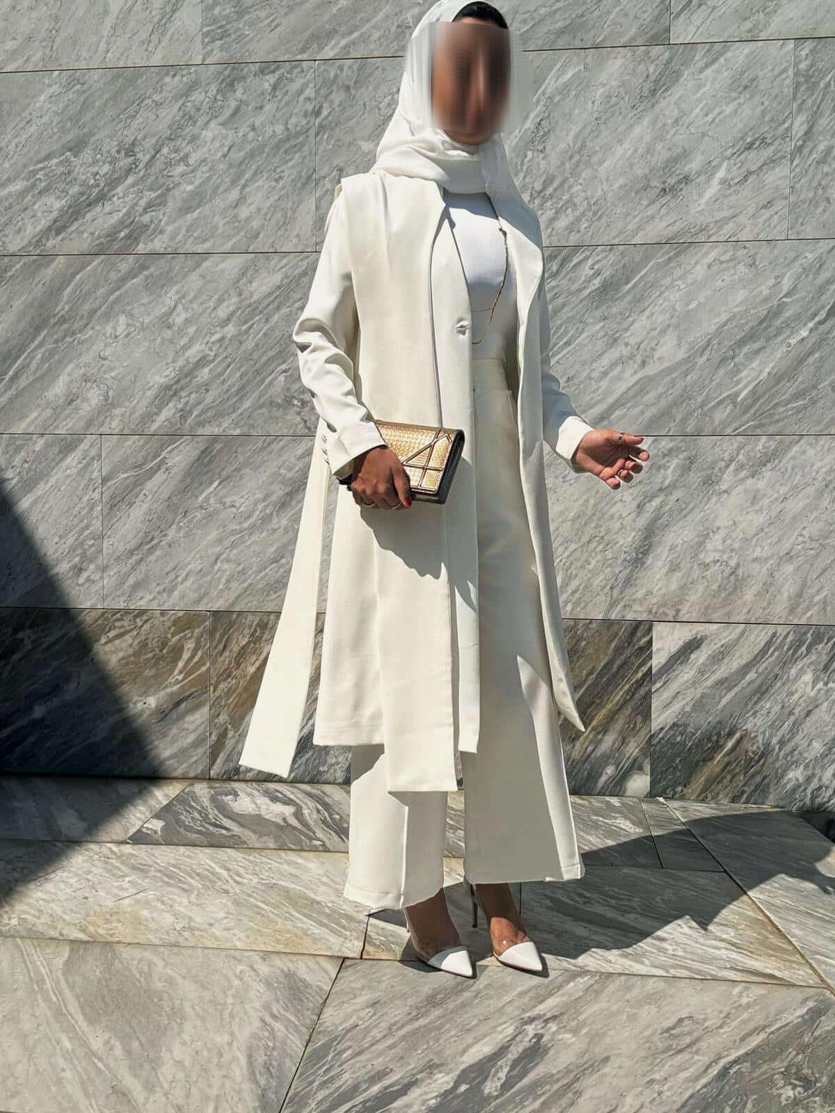 long White Blazer Scarf - RE-NEW