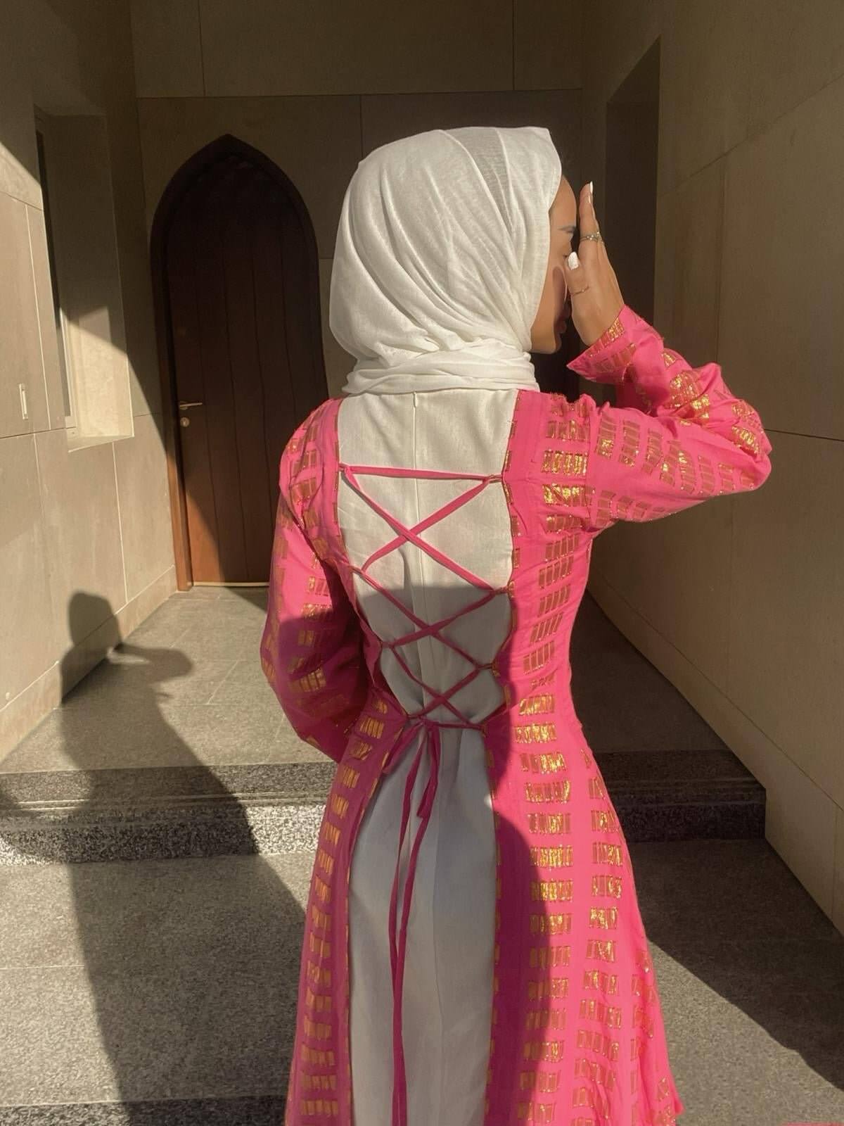 pink maxi dress