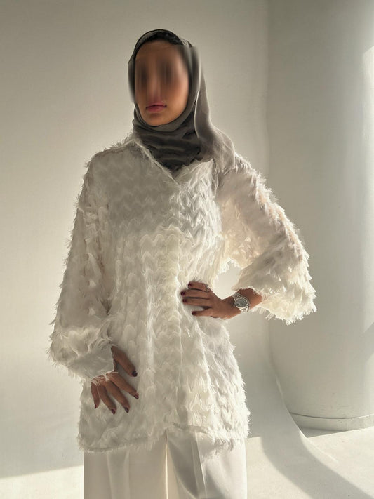 white feather top