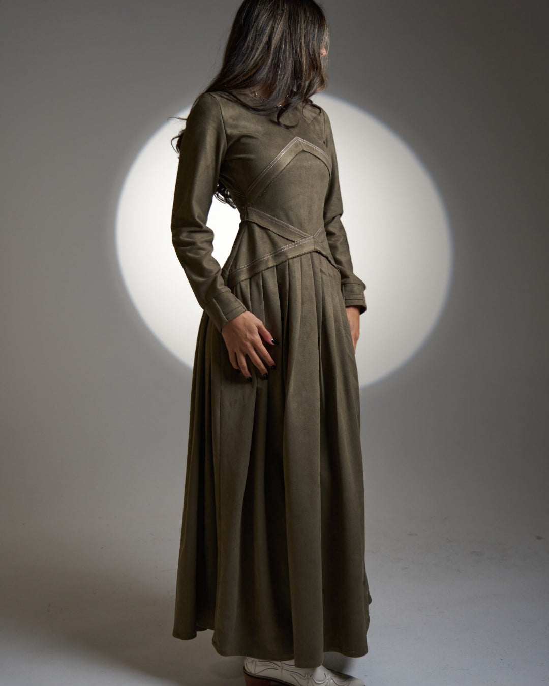 Olive Velvet Cascade - Ramadan Collection | RE-NEW Kuwait