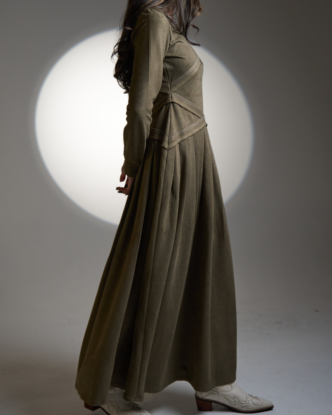 Olive Velvet Cascade - Ramadan Collection | RE-NEW Kuwait