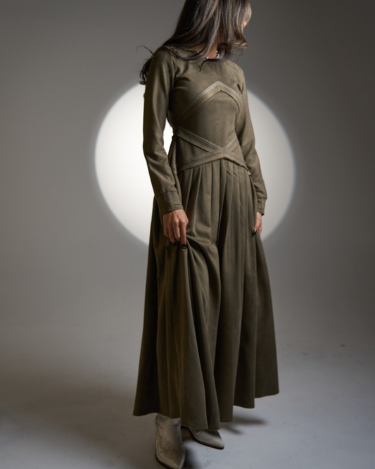 Olive Velvet Cascade - Ramadan Collection | RE-NEW Kuwait