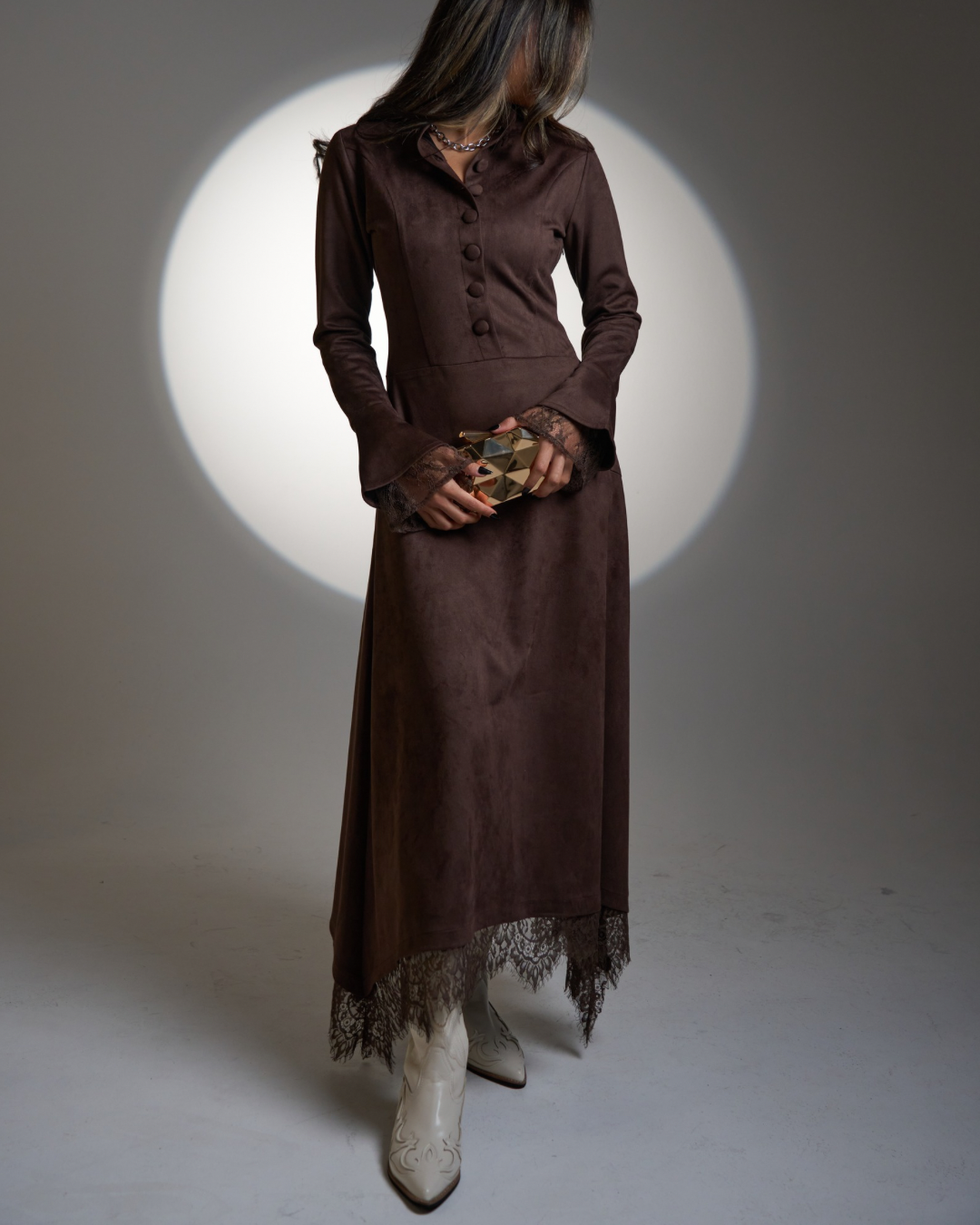 Mocha Lace Trim Daraa — Ramadan Collection | RE-NEW Kuwait - RE-NEW