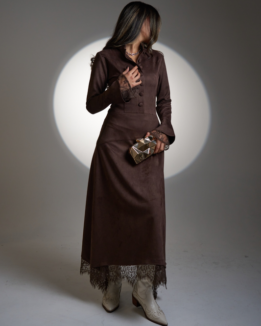 Mocha Lace Trim Daraa — Ramadan Collection | RE-NEW Kuwait