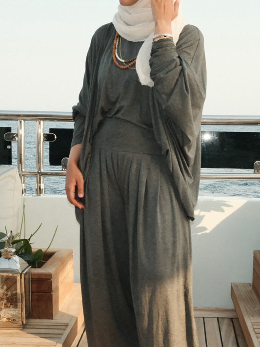 Comfy cotton grey set– RE-NEW Kuwait | Summer Collection